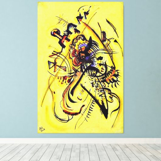 Kandinsky - De onbekende stem, abstracte kunst Canvas Afdruk (Insitu (Houten vloer))