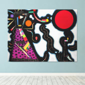 KANDINSKY - DE RODE CIRKEL (Le Rond Rouge) - 1939 Canvas Afdruk (Insitu (Houten vloer))