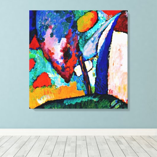 Kandinsky - De waterval, kleurrijk kunstwerk, Canvas Afdruk (Insitu (Houten vloer))