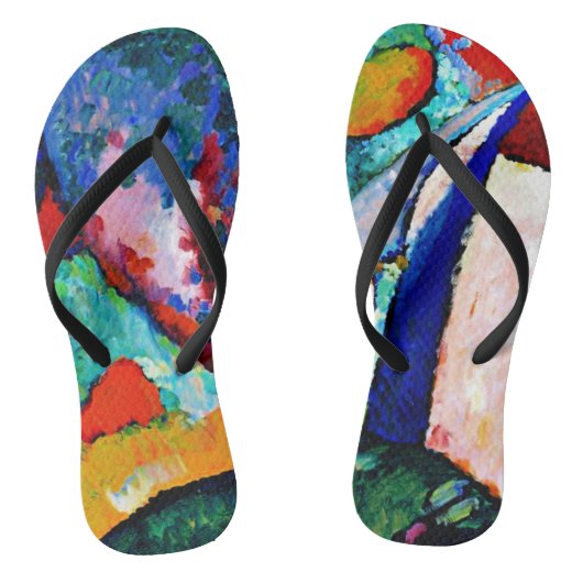 Kandinsky - De waterval, kleurrijk kunstwerk, Teenslippers (Voetbed)