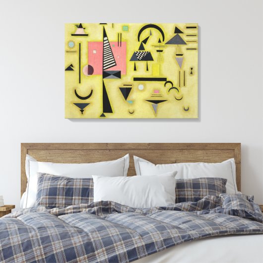 Kandinsky - Decisive Roos Canvas Afdruk (Insitu (Slaapkamer))
