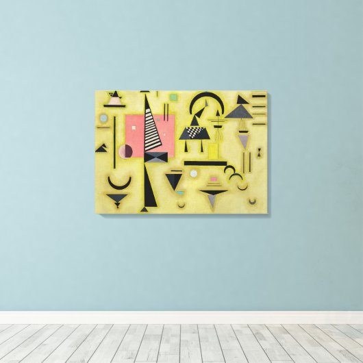 Kandinsky - Decisive Roos Canvas Afdruk (Insitu (Houten vloer))
