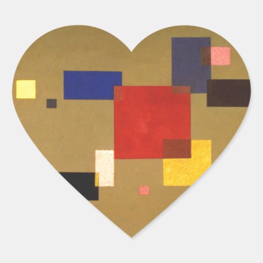 Kandinsky Dertien rechthoeken Abstract schilderen Hart Sticker (Voorkant)