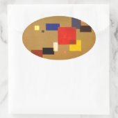 Kandinsky Dertien rechthoeken Abstract schilderen Ovale Sticker (Tas)
