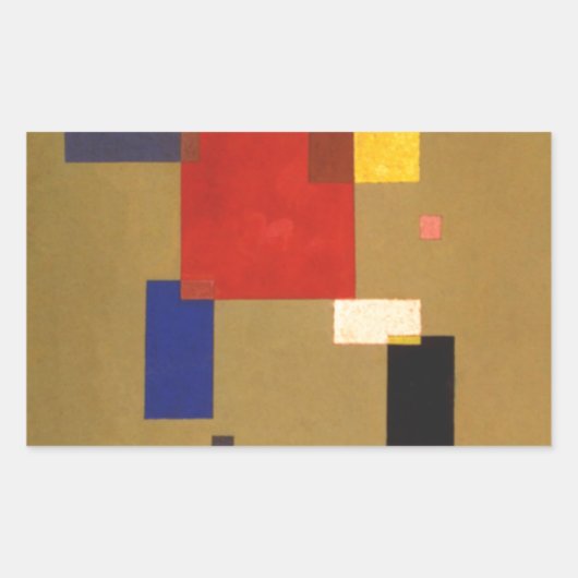 Kandinsky Dertien rechthoeken Abstract schilderen Rechthoekige Sticker (Voorkant)