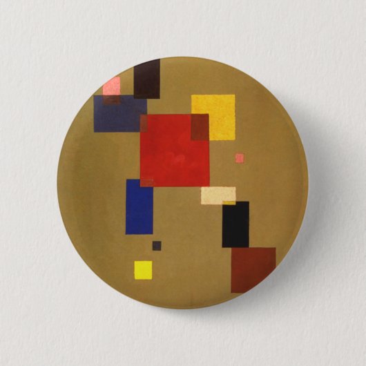 Kandinsky Dertien rechthoeken Abstract schilderen Ronde Button 5,7 Cm (Voorkant)