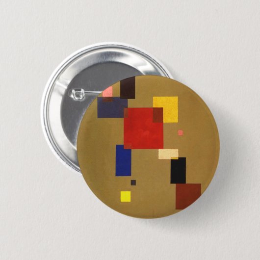Kandinsky Dertien rechthoeken Abstract schilderen Ronde Button 5,7 Cm (Voorkant /achterkant)