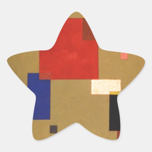 Kandinsky Dertien rechthoeken Abstract schilderen Ster Sticker (Voorkant)