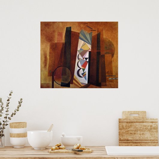 Kandinsky Development in Brown Abstract Artwork Poster (Keuken)