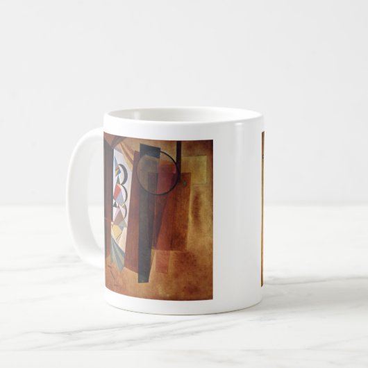 Kandinsky Development in Brown Abstract Painting Koffiemok (Voorkant links)