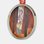 Kandinsky Development in Brown Abstract Painting Metalen Ornament (Links)