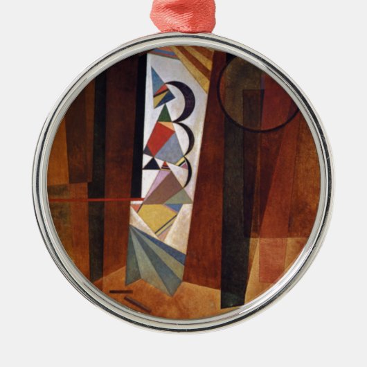 Kandinsky Development in Brown Abstract Painting Metalen Ornament (Voorkant)