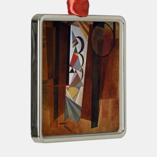 Kandinsky Development in Brown Abstract Painting Metalen Ornament (Rechts)