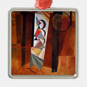 Kandinsky Development in Brown Abstract Painting Metalen Ornament