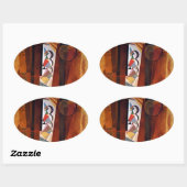 Kandinsky Development in Brown Abstract Painting Ovale Sticker (Vel)