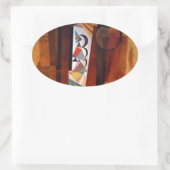Kandinsky Development in Brown Abstract Painting Ovale Sticker (Tas)