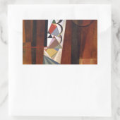 Kandinsky Development in Brown Abstract Painting Rechthoekige Sticker (Tas)