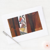 Kandinsky Development in Brown Abstract Painting Rechthoekige Sticker (Envelop)