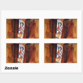 Kandinsky Development in Brown Abstract Painting Rechthoekige Sticker (Vel)