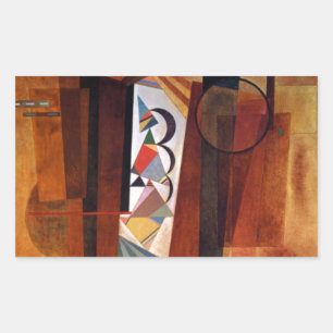 Kandinsky Development in Brown Abstract Painting Rechthoekige Sticker