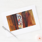 Kandinsky Development in Brown Abstract Painting Rechthoekige Sticker (Envelop)