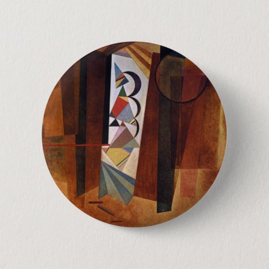 Kandinsky Development in Brown Abstract Painting Ronde Button 5,7 Cm (Voorkant)