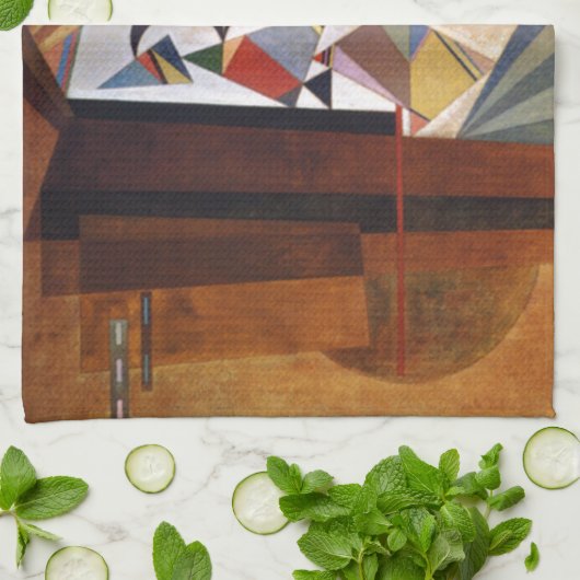 Kandinsky Development in Brown Abstract Painting Theedoek (Gevouwen)