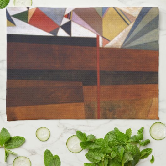 Kandinsky Development in Brown Abstract Painting Theedoek (Gevouwen)