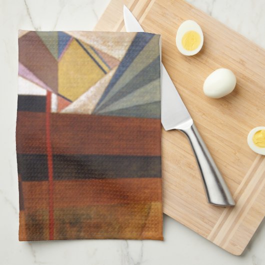 Kandinsky Development in Brown Abstract Painting Theedoek (Quarter Fold)