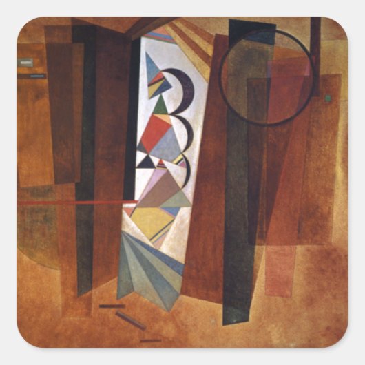 Kandinsky Development in Brown Abstract Painting Vierkante Sticker (Voorkant)