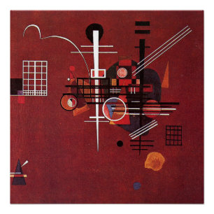Kandinsky - Doffe Rood Perfect Poster
