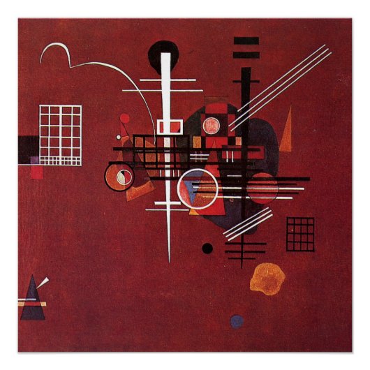 Kandinsky - Doffe Rood Perfect Poster (Voorkant)