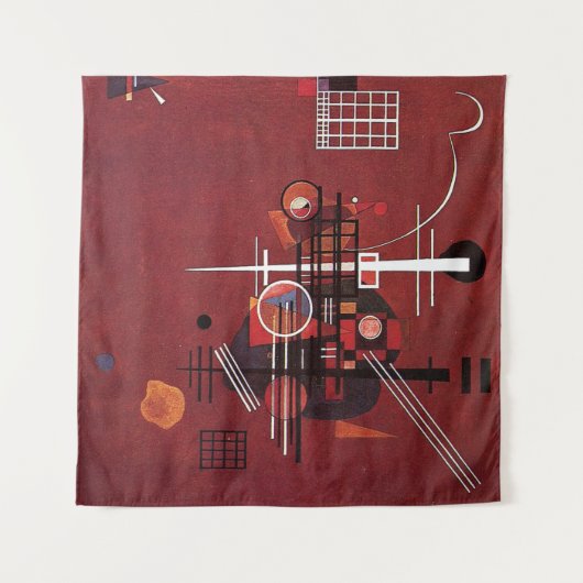 Kandinsky - Doffe Rood Wandkleed (Voorkant (horizontaal))