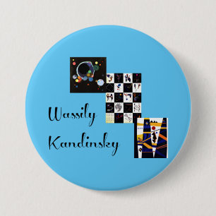 Kandinsky - Drie van zijn beroemde kunstwerk Ronde Button 7,6 Cm