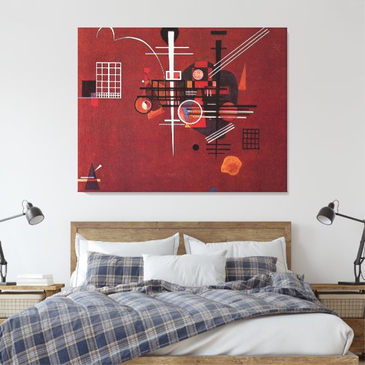 Kandinsky - Dull Rood Canvas Afdruk (Insitu (Slaapkamer))