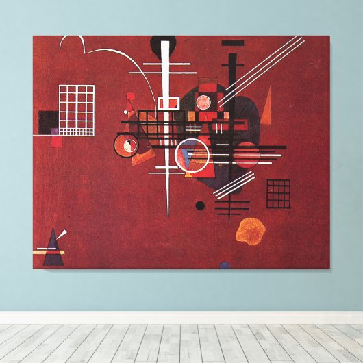 Kandinsky - Dull Rood Canvas Afdruk (Insitu (Houten vloer))