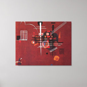 Kandinsky - Dull Rood Canvas Afdruk