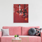 Kandinsky - Dull Rood Canvas Afdruk (Insitu (Woonkamer))
