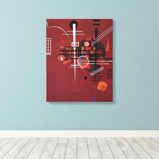 Kandinsky - Dull Rood Canvas Afdruk (Insitu (Houten vloer))