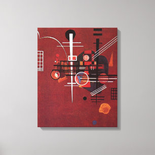 Kandinsky - Dull Rood Canvas Afdruk