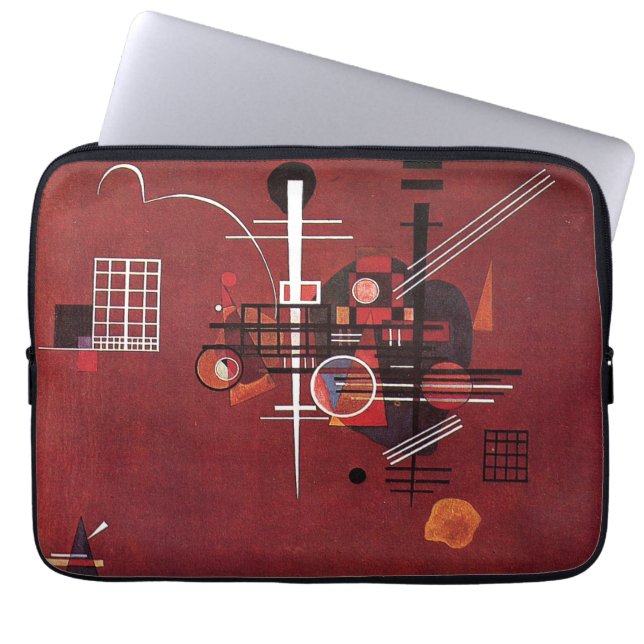 Kandinsky - Dull Rood Laptop Sleeve (Voorkant)