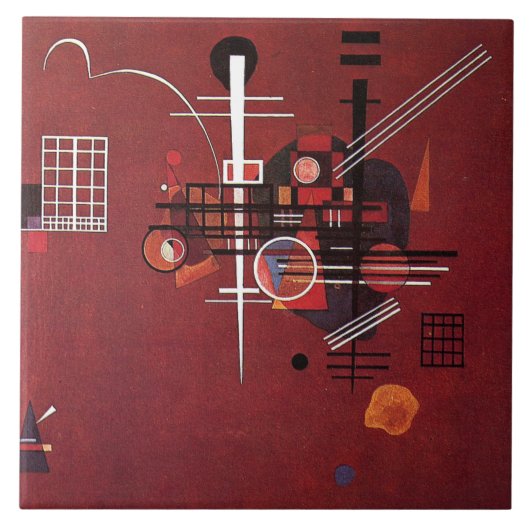 Kandinsky - Dull Rood Tegeltje (Voorkant)
