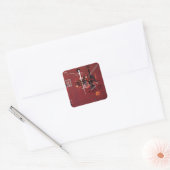 Kandinsky - Dull Rood Vierkante Sticker (Envelop)