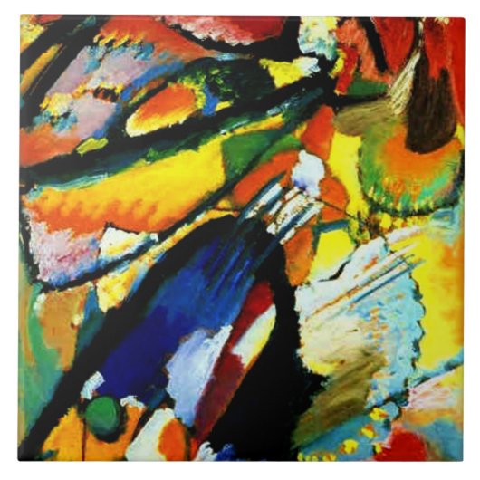 Kandinsky - Een engel van het laatste oordeel,  Tegeltje (Voorkant)