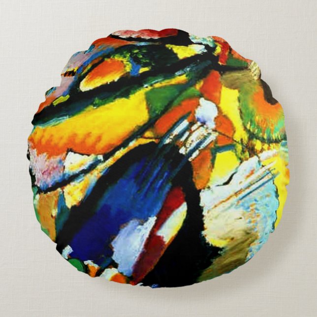 Kandinsky - Een engel van het laatste vonnis Rond Kussen (Voorkant)