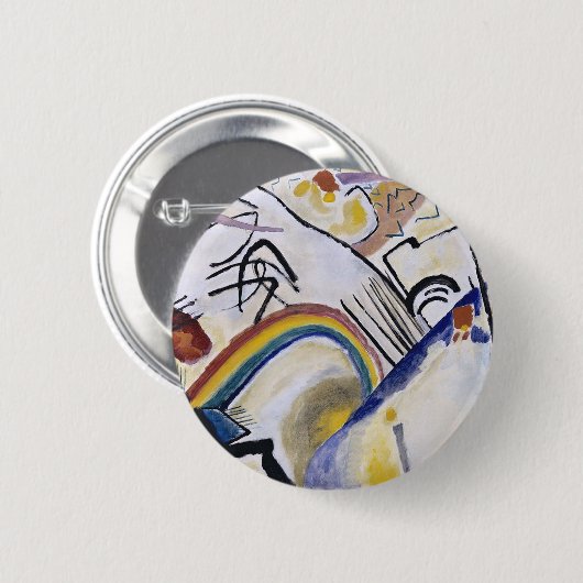 Kandinsky Expressionist Abstract Schilderij Kozak Ronde Button 5,7 Cm (Voorkant /achterkant)