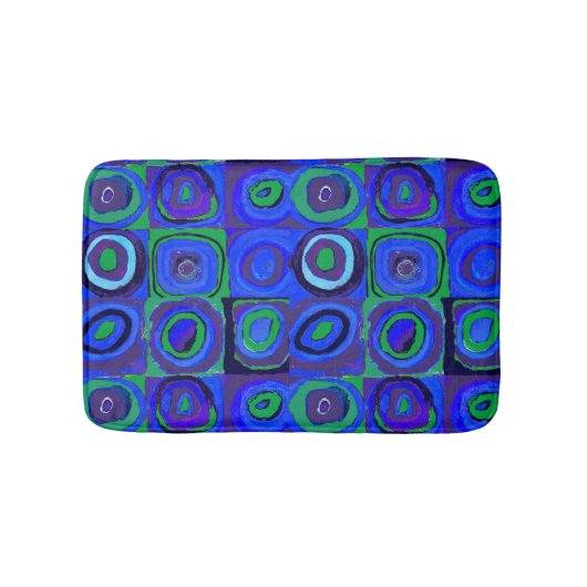 Kandinsky Farbstudie Blue Quadrate Square Circle Badmat (Voorkant)