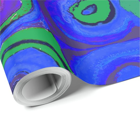 Kandinsky Farbstudie Blue Quadrate Square Circle Cadeaupapier (Rol Hoek)