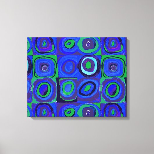 Kandinsky Farbstudie Blue Quadrate Square Circle Canvas Afdruk (Voorkant)