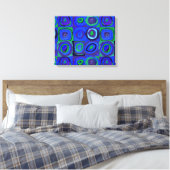 Kandinsky Farbstudie Blue Quadrate Square Circle Canvas Afdruk (Insitu (Slaapkamer))